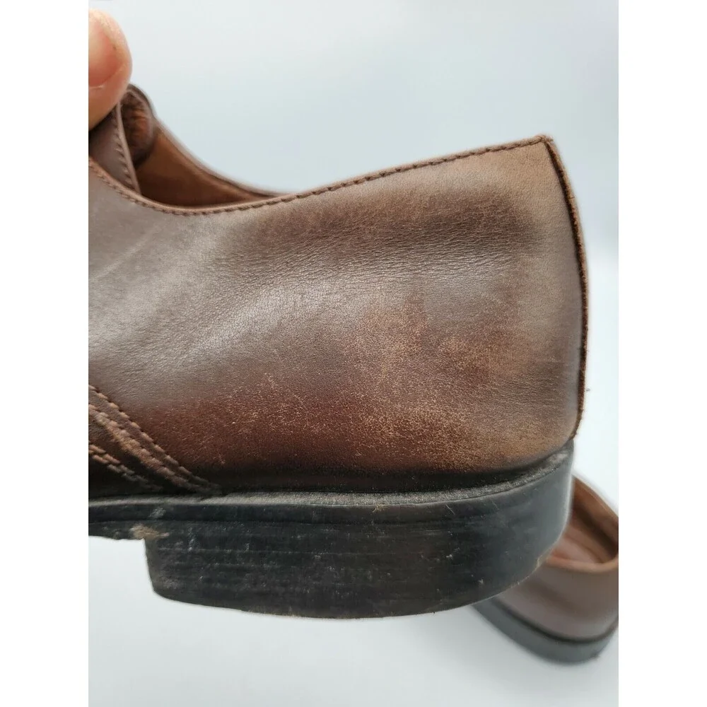 JOHNSTON & MURPHY Men's Shoes Bicycle Toe Oxfords Sz 9.5 M Brown Leather